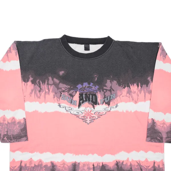 Bali Sun & Fun Tie-Dye Sweatshirt Pink Mens 2XL