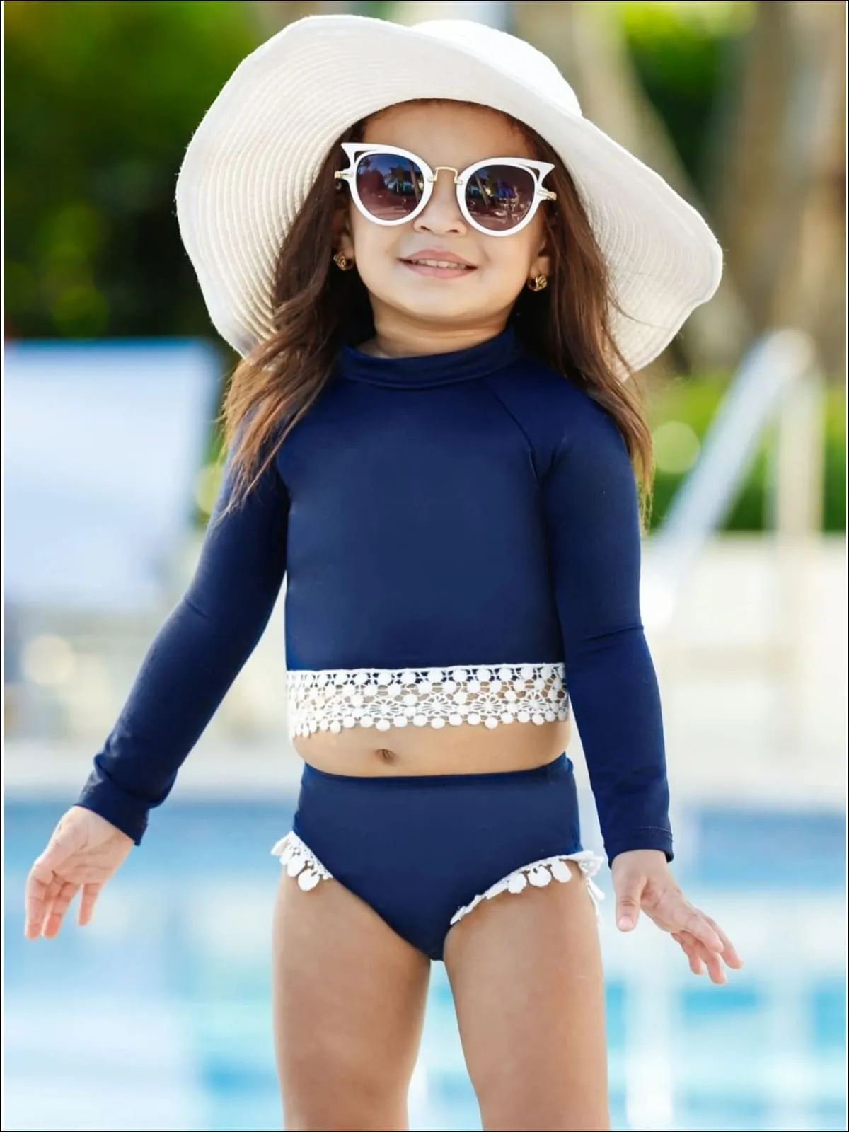 Boho Beach Babe Rash Guard Two Piece Swimsuit