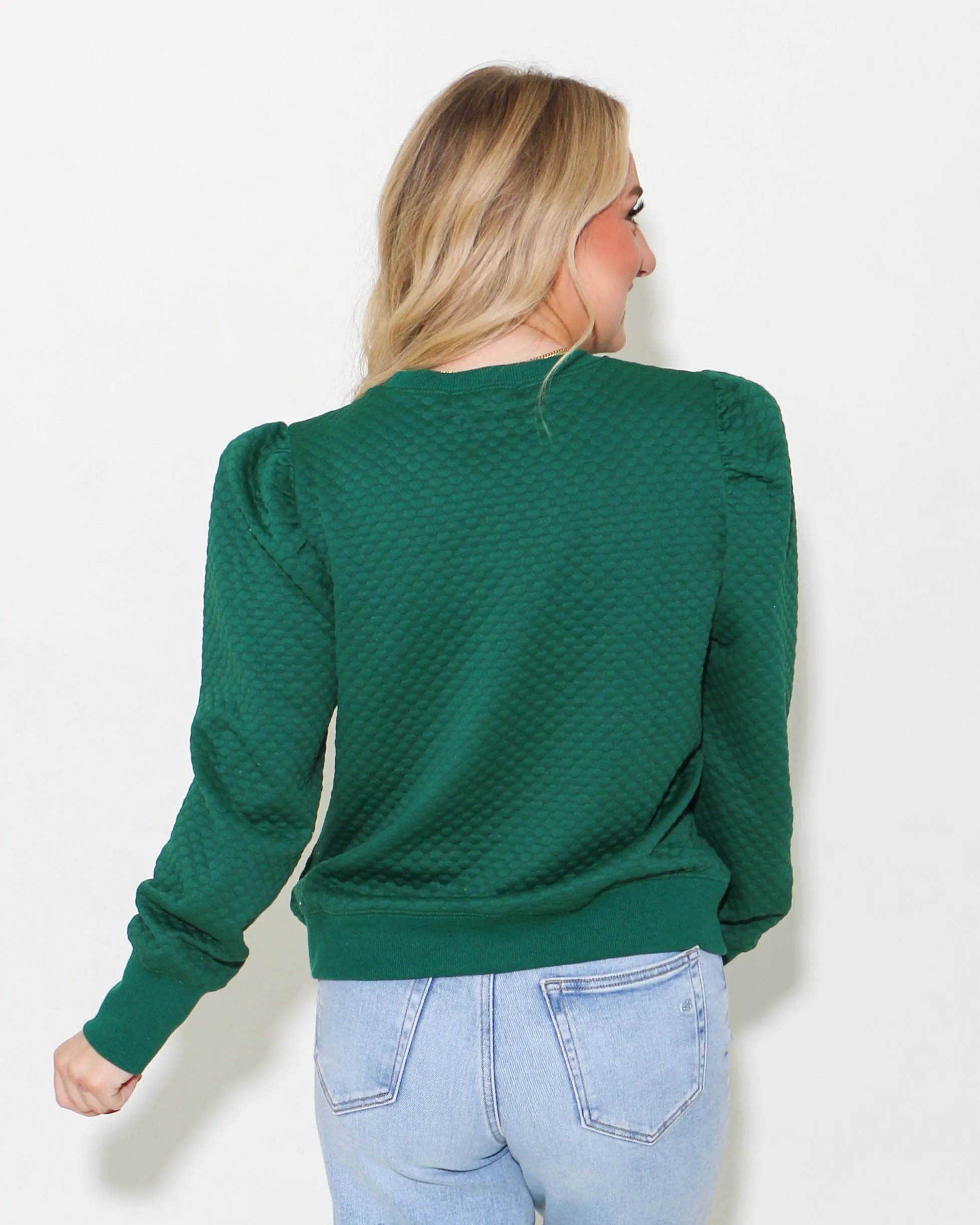 Bow Ties Patch Sweatshirt Top in Hunter