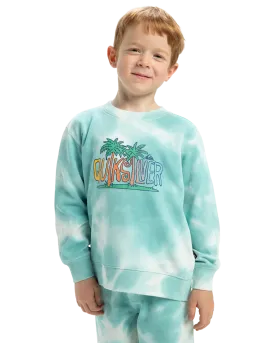 Boys Tie Dye Crew Sweatshirt in Marine Blue