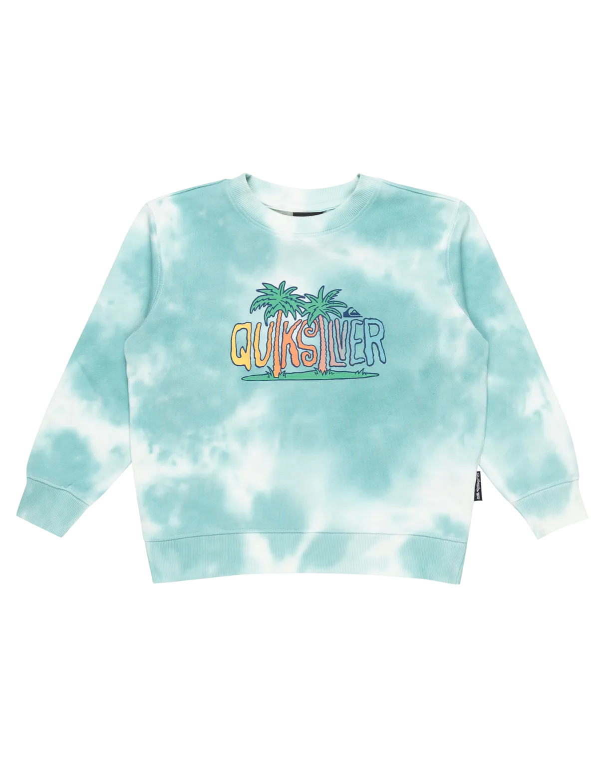 Boys Tie Dye Crew Sweatshirt in Marine Blue