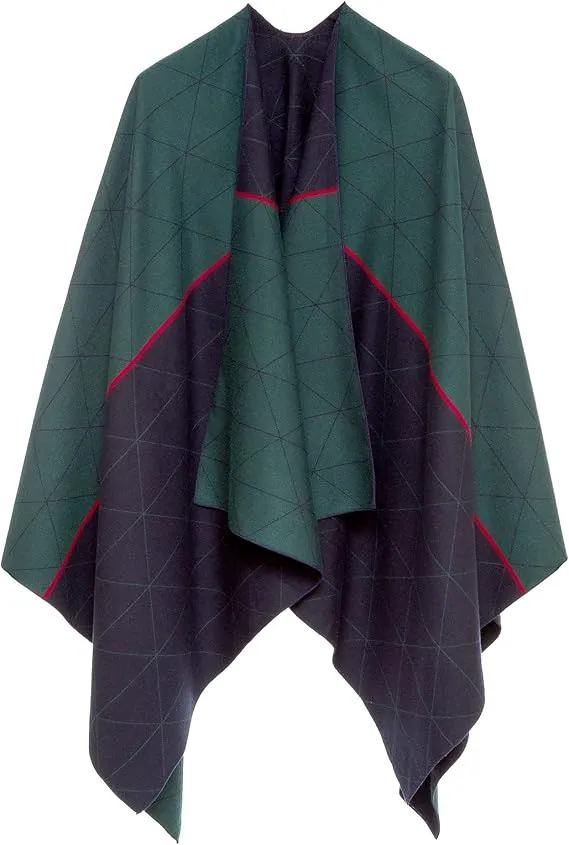 Dark Gray Luxurious Knit Sweater Poncho Cardigan