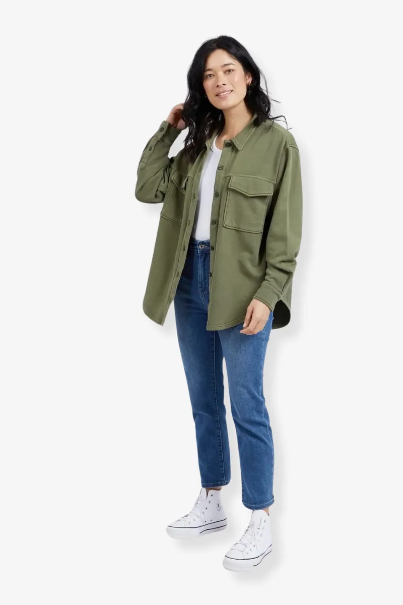 Elm - Poppy Fleece Shacket - Clover