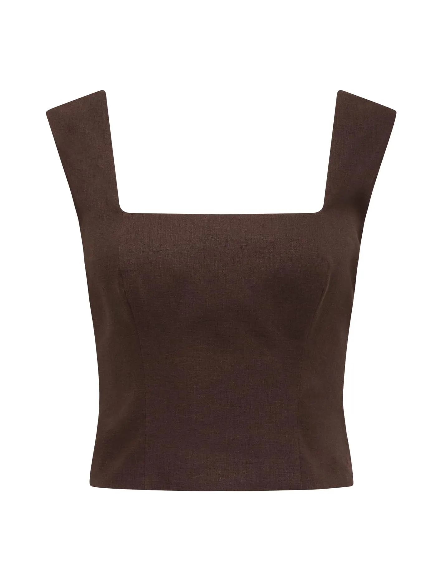 Faye Fitted Linen Tank Top