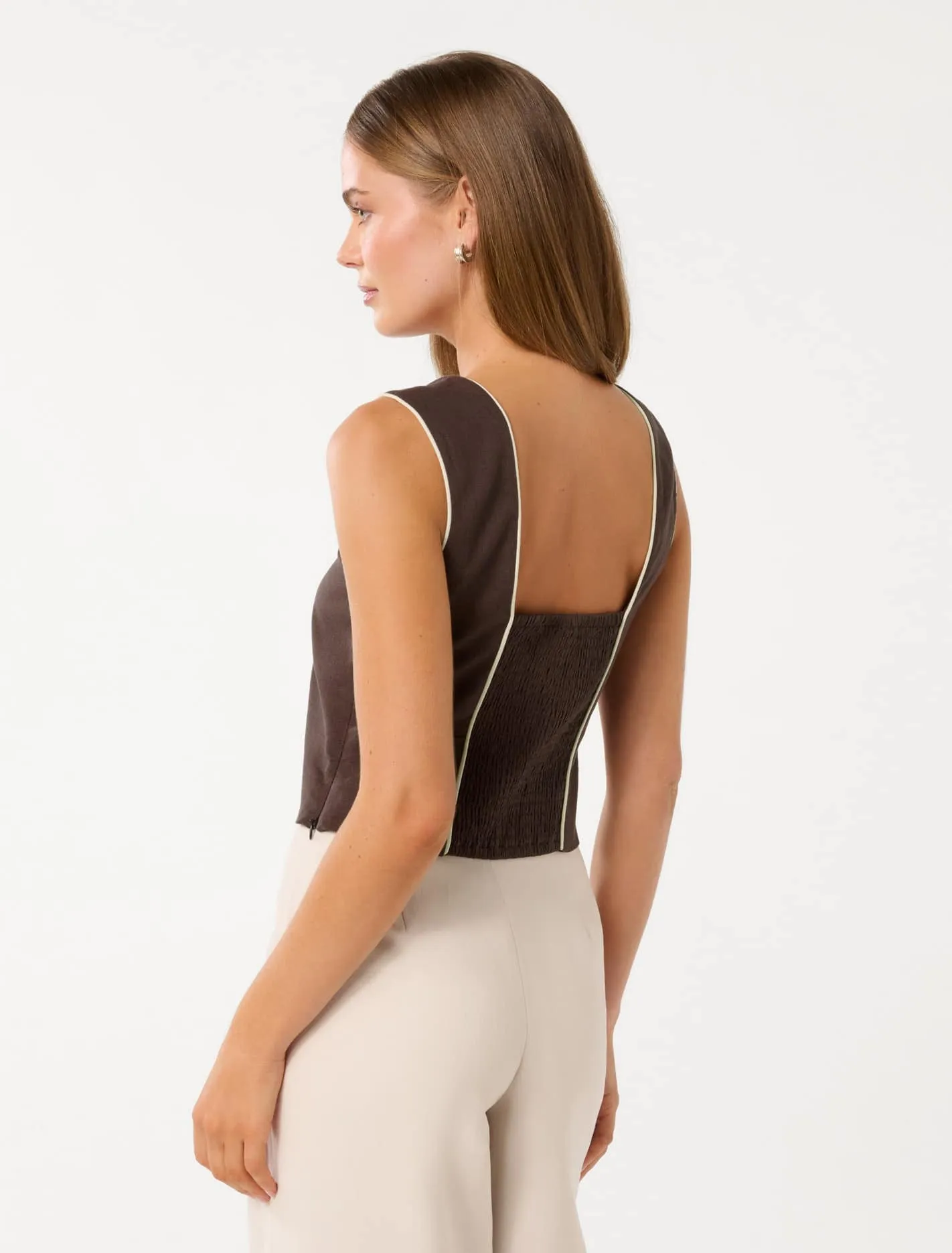 Faye Fitted Linen Tank Top