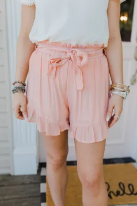FINAL SALE Peach Real Feelings Ruffle Shorts