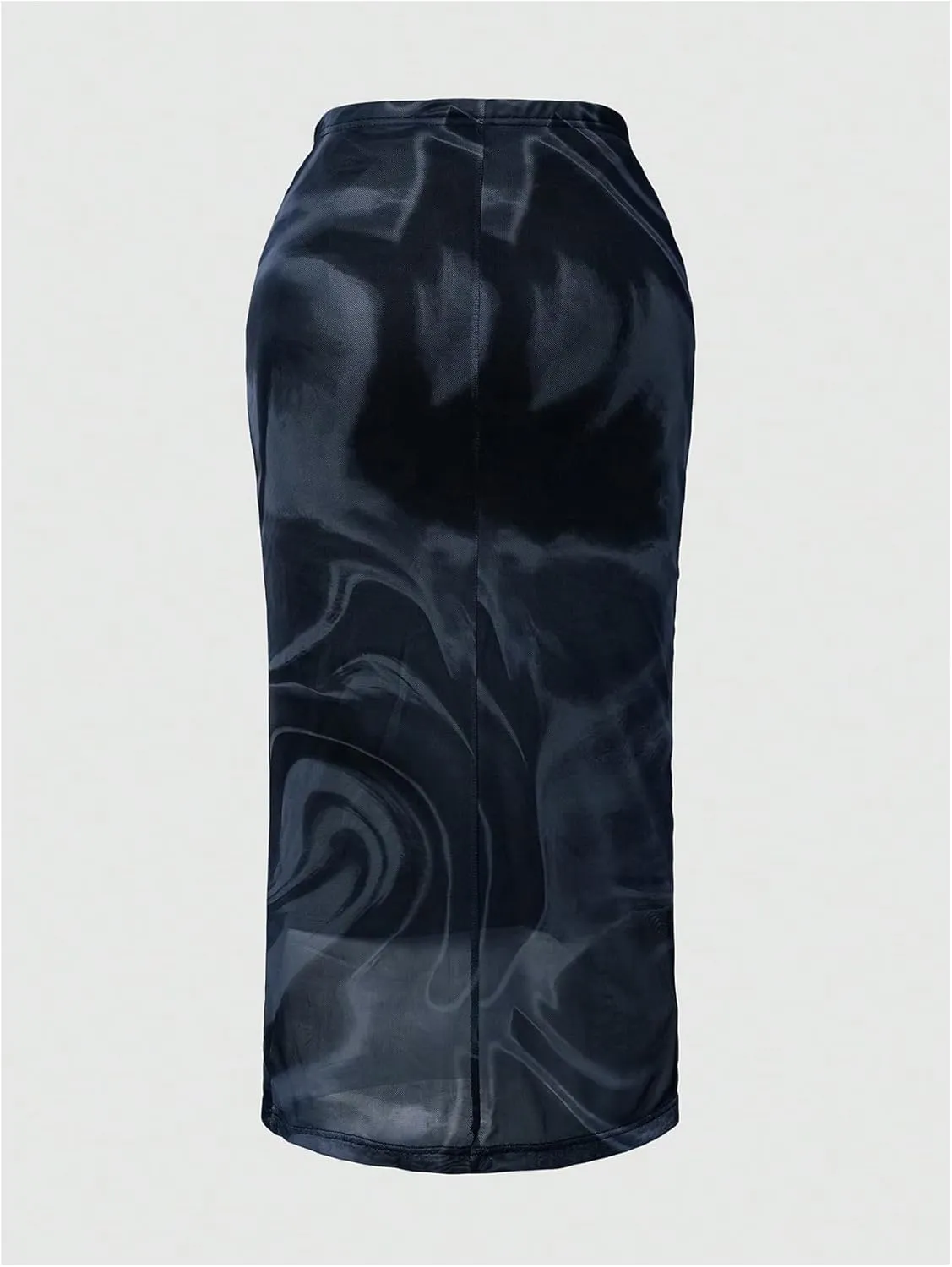Floerns Women's Summer Tie Dye High Waist Mesh Bodycon Pencil Midi Skirt