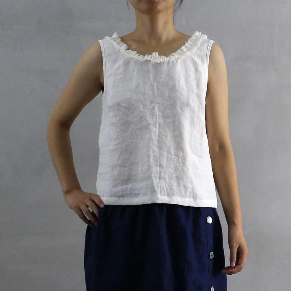 Frayed Ruffle Collar Tank