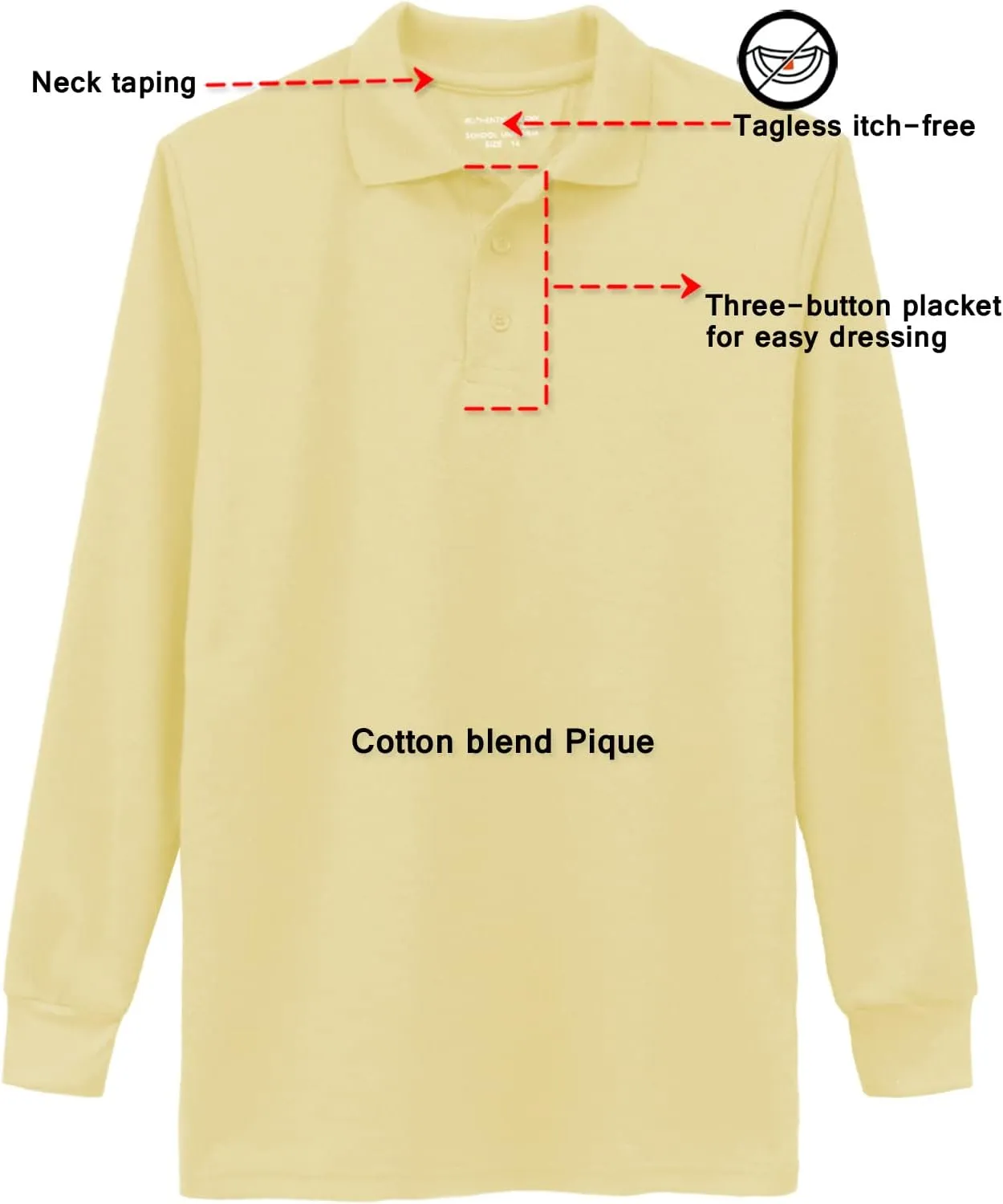 Galaxy by Harvic Boys Long Sleeve Polo Shirts