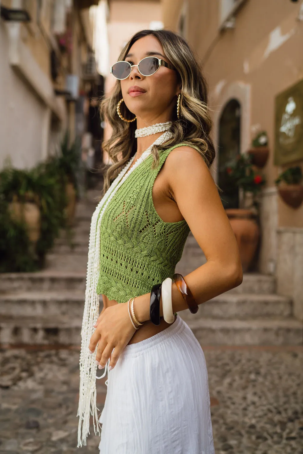Gisela Moss Knit Tank Top