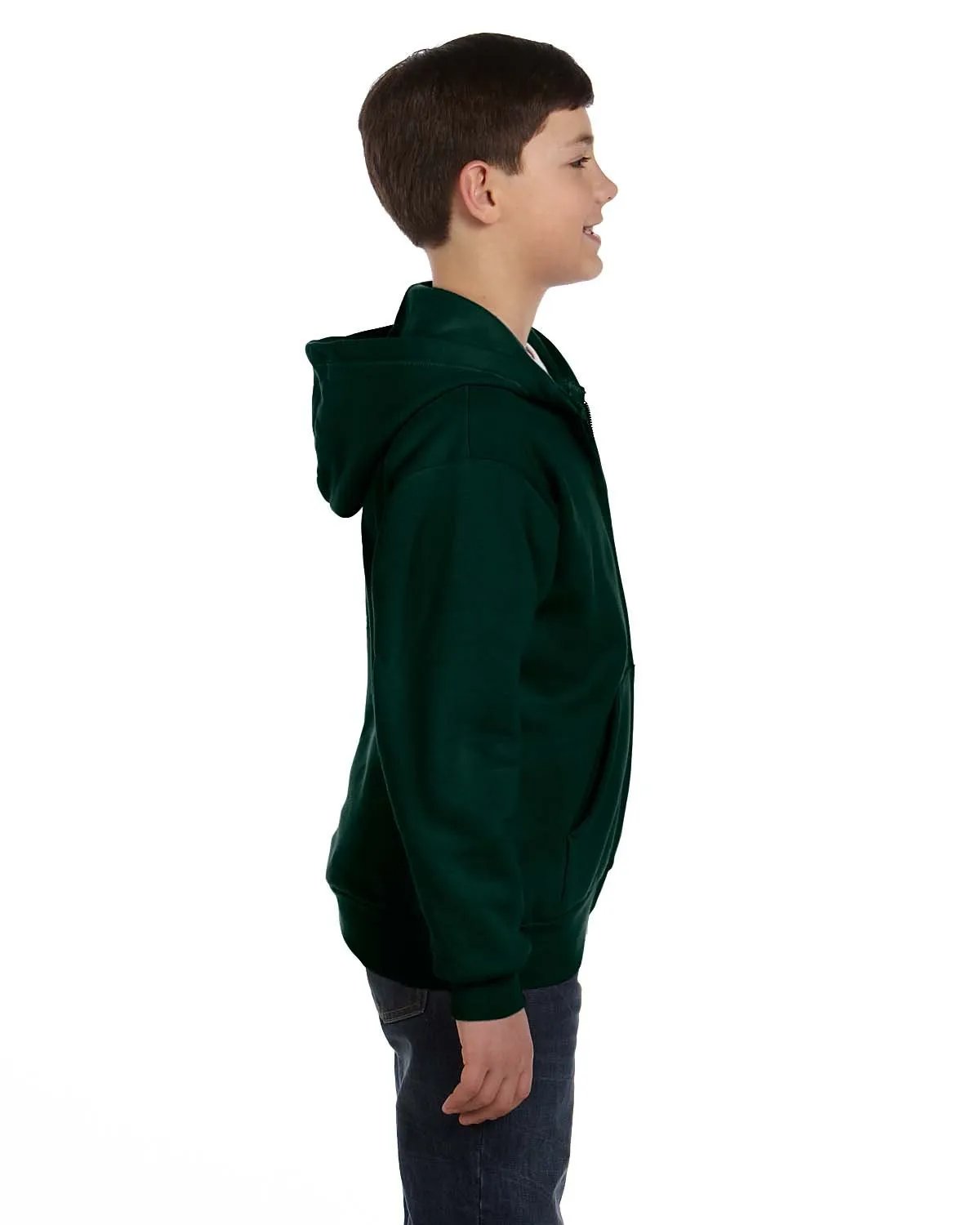 Hanes Boys' EcoSmart Full Zip Hooded Jacket, Deep Forest, X-Large