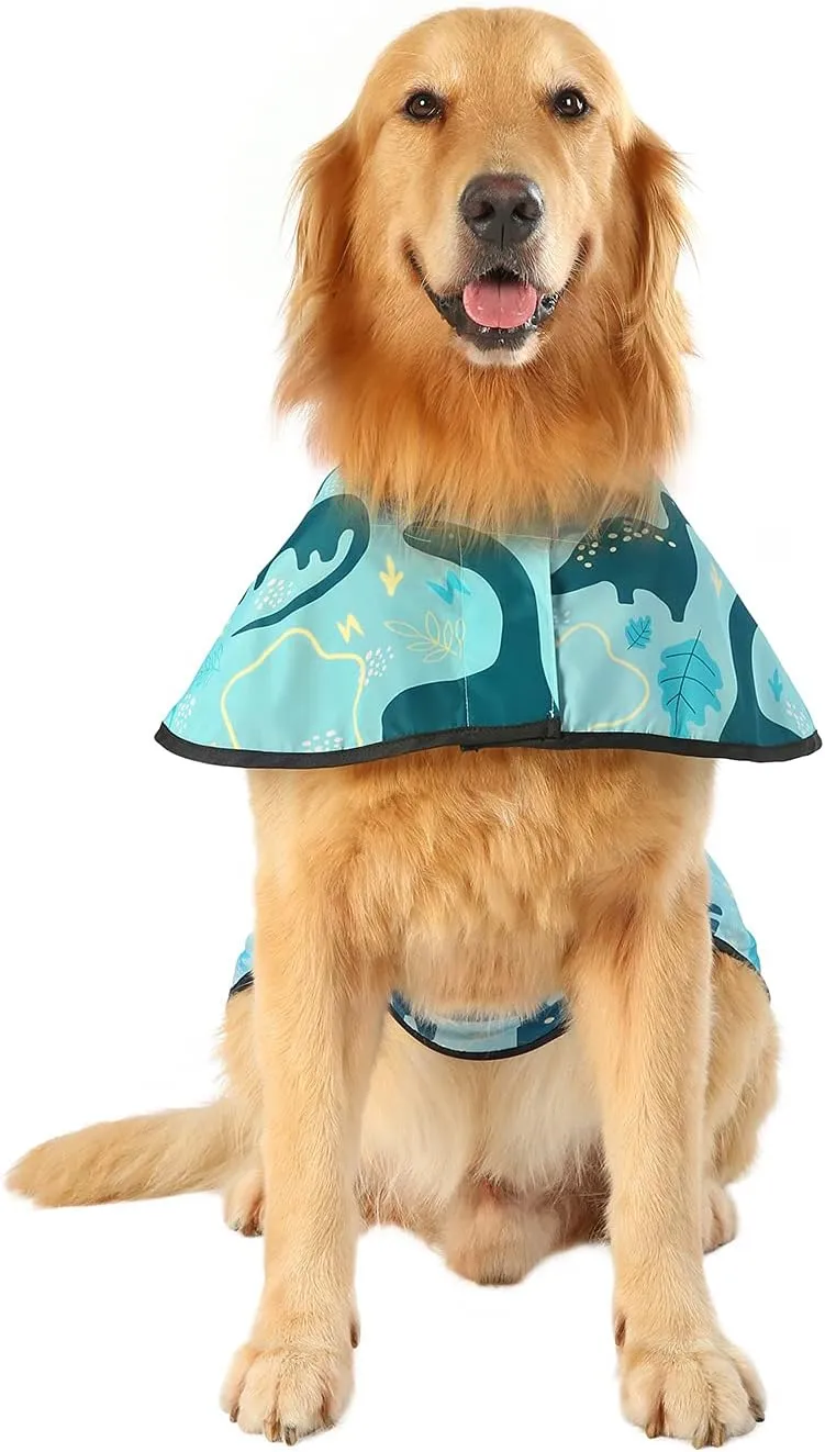 HDE Dog Raincoat Hooded Slicker Poncho for Small to X-Large Dogs and Puppies Dinosaurs - L