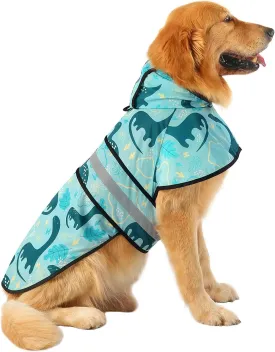 HDE Dog Raincoat Hooded Slicker Poncho for Small to X-Large Dogs and Puppies Dinosaurs - L
