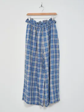 Indigo Check Pants - Indigo Light x Natural