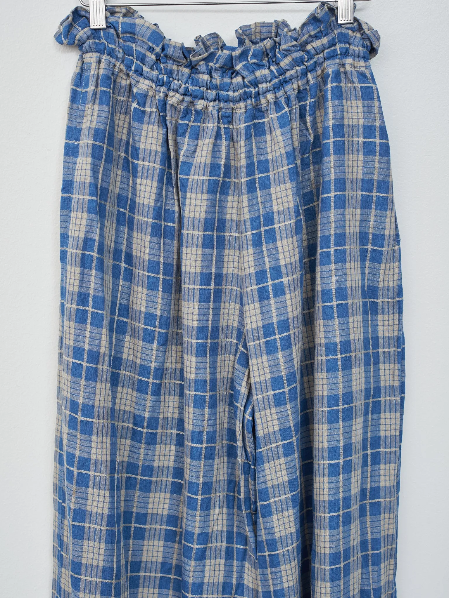 Indigo Check Pants - Indigo Light x Natural