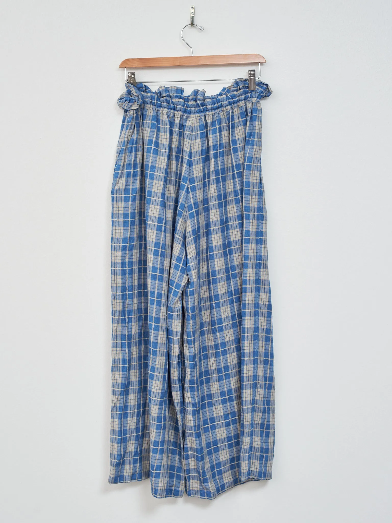 Indigo Check Pants - Indigo Light x Natural