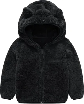 JESKIDS Toddler Girls Boys Fleece Hoody Jacket Zip Up Teddy Coat Warm Winter Outwear