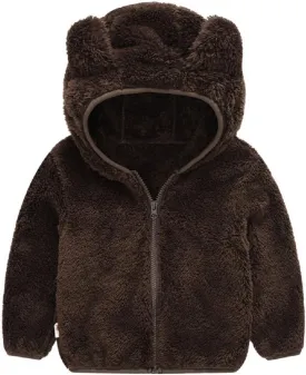 JESKIDS Toddler Girls Boys Fleece Hoody Jacket Zip Up Teddy Coat Warm Winter Outwear