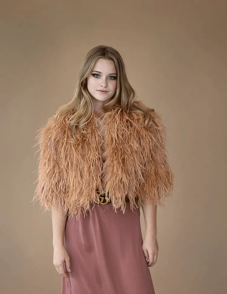 Jordan - Feather Crop Jacket in Camel
