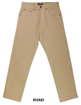 Khaki Men's Loose-Fit Raw Denim Jeans by Access Apparel Style No: AP14033