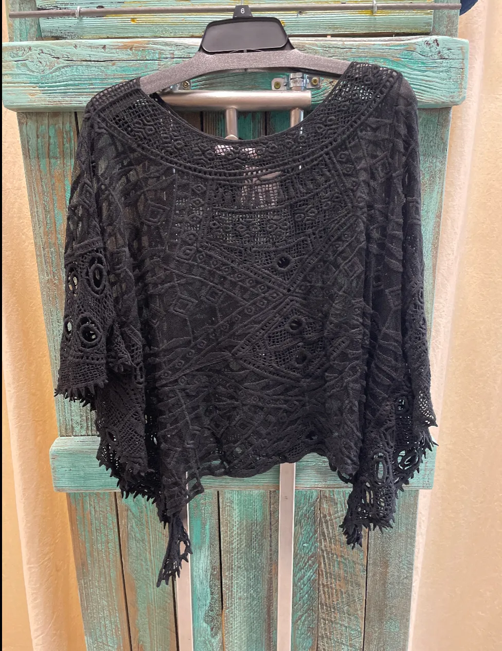 Lace and Crochet Top in Denim by Origami
