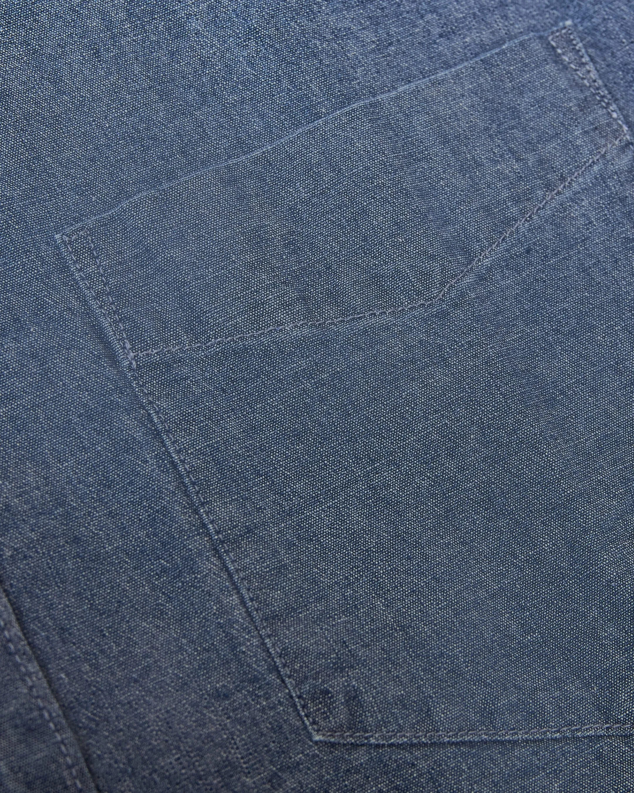 Light Indigo Wash Short Sleeve Stretch Chambray Shirt