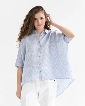 Lightweight linen shirt HANA in Blue gingham
