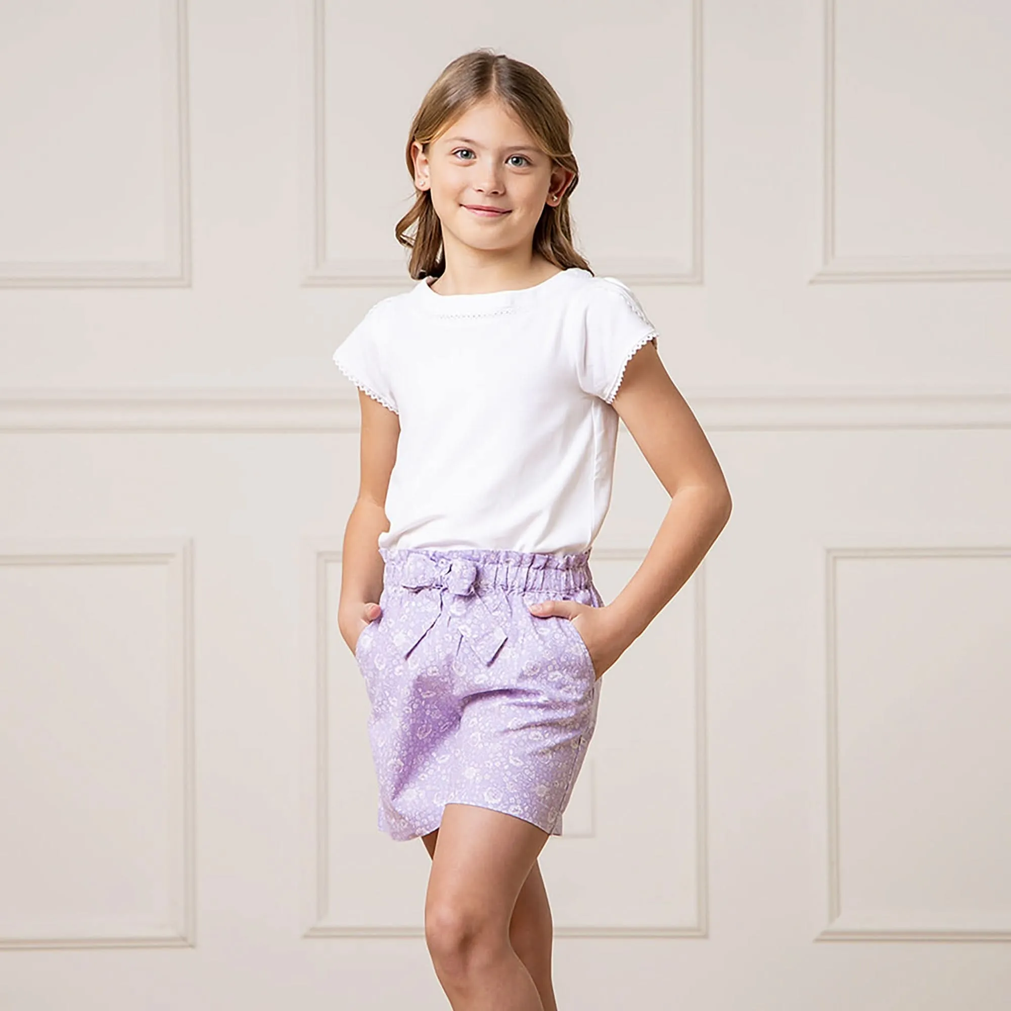 Linen Pull-On Paperbag Shorts