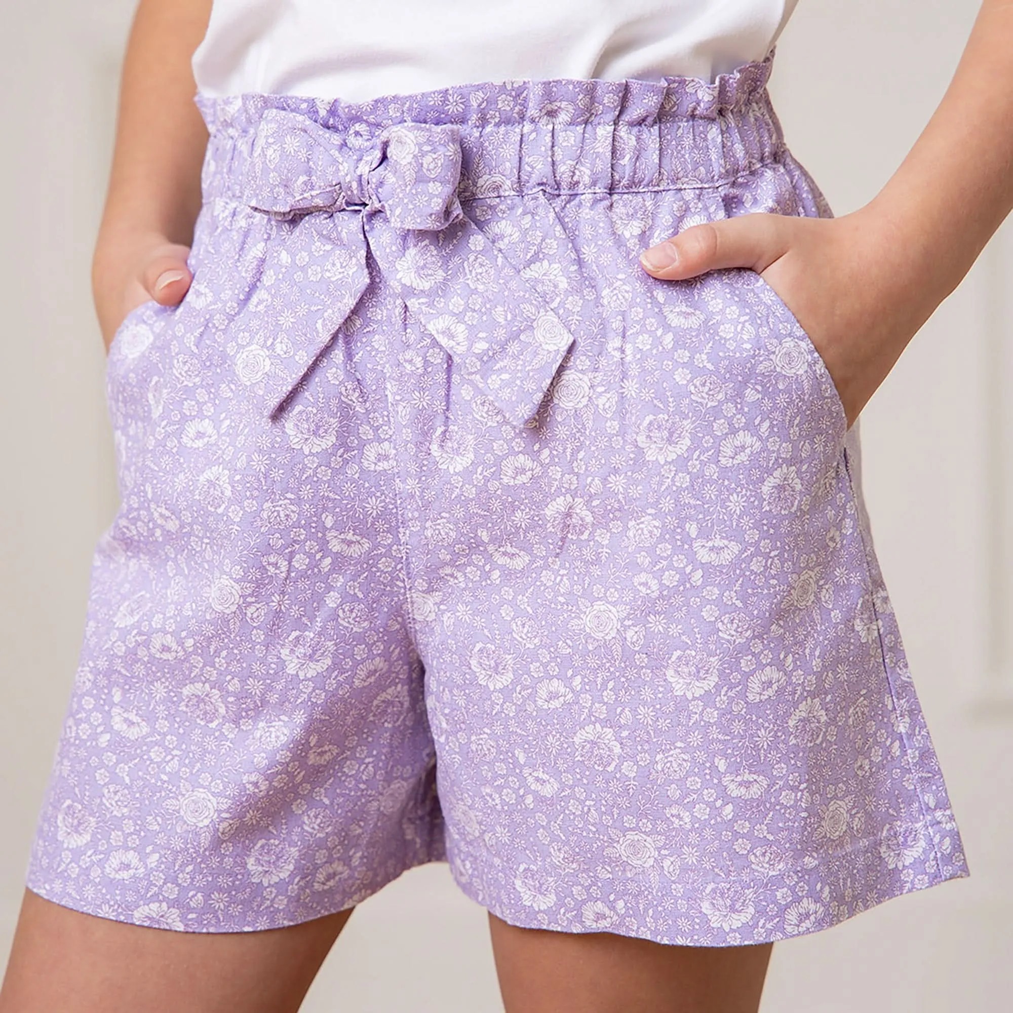 Linen Pull-On Paperbag Shorts