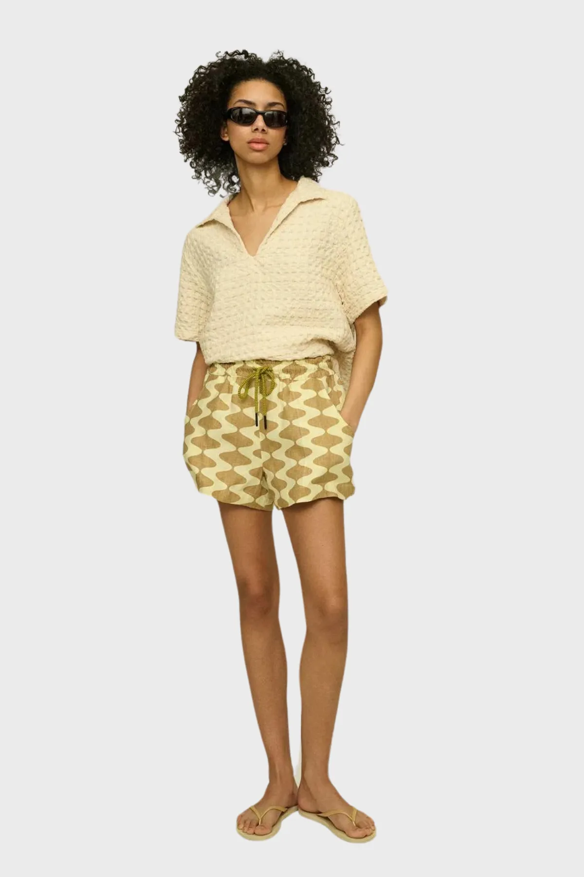 Linen Shorts in Lauda Drizzle