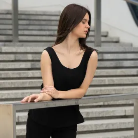 Linen Tank Top Hana Pure Black