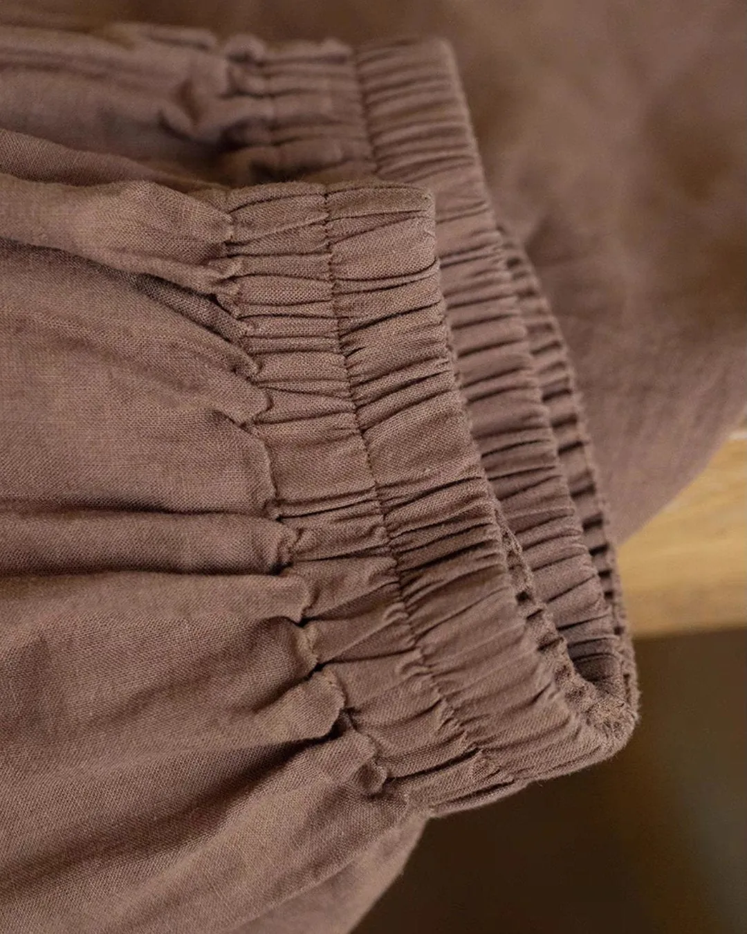 Linen Wide Leg Pants in Light Brown