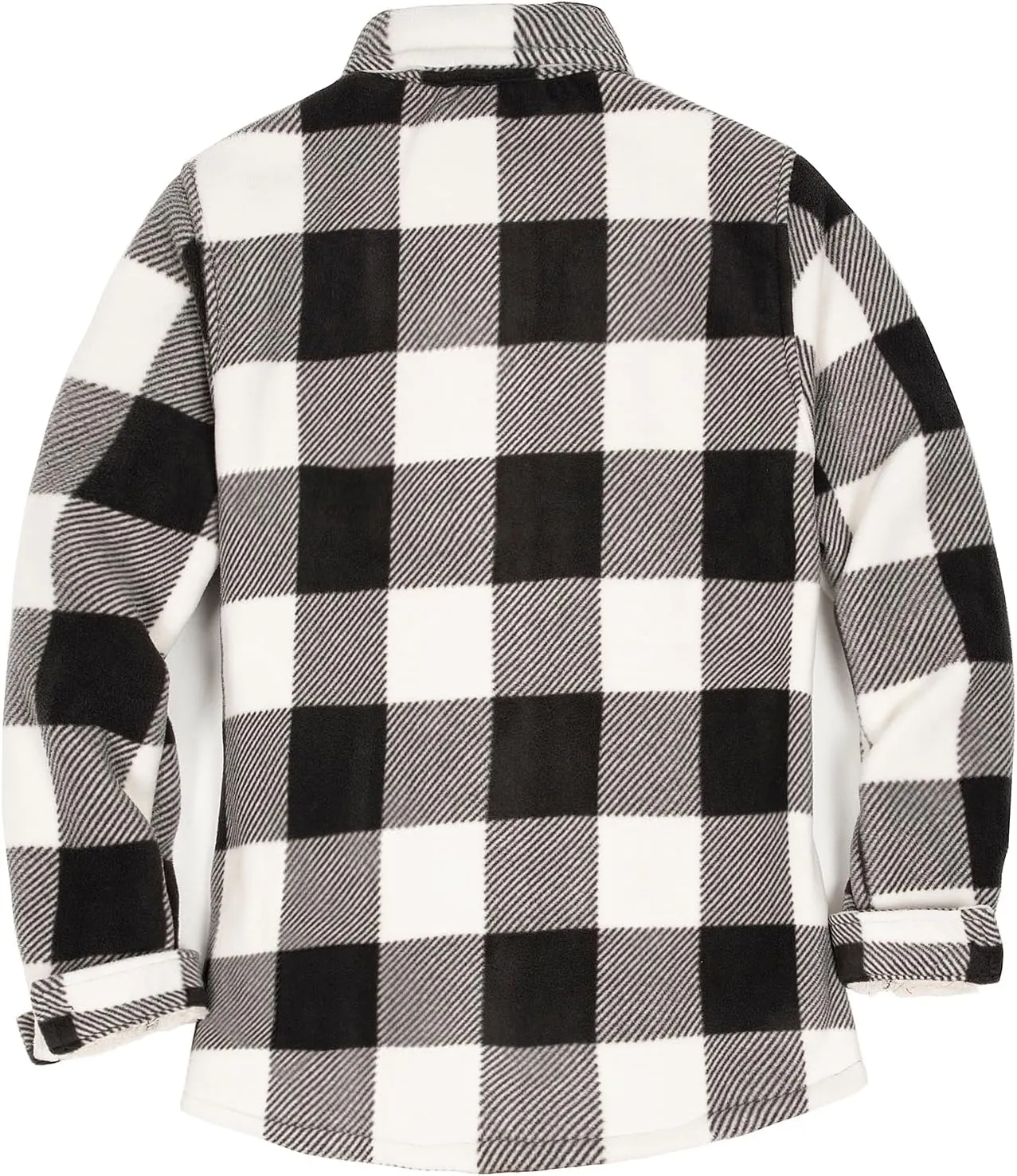 Lisskolo Women Fleece Lined Shirt Jacket with Hand Pockets, Plaid Button Down Sherpa Fleece Shacket Outerwear Flannel Jackets
