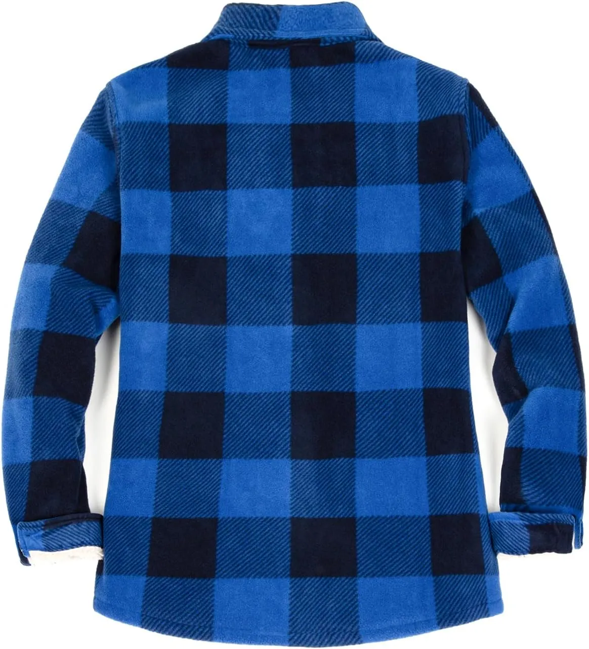 Lisskolo Women Fleece Lined Shirt Jacket with Hand Pockets, Plaid Button Down Sherpa Fleece Shacket Outerwear Flannel Jackets