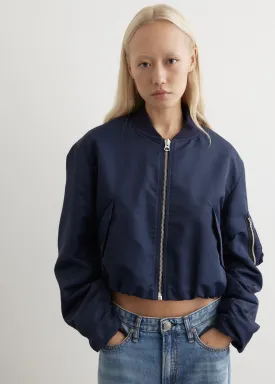 Maggie Cropped Nylon Bomber
