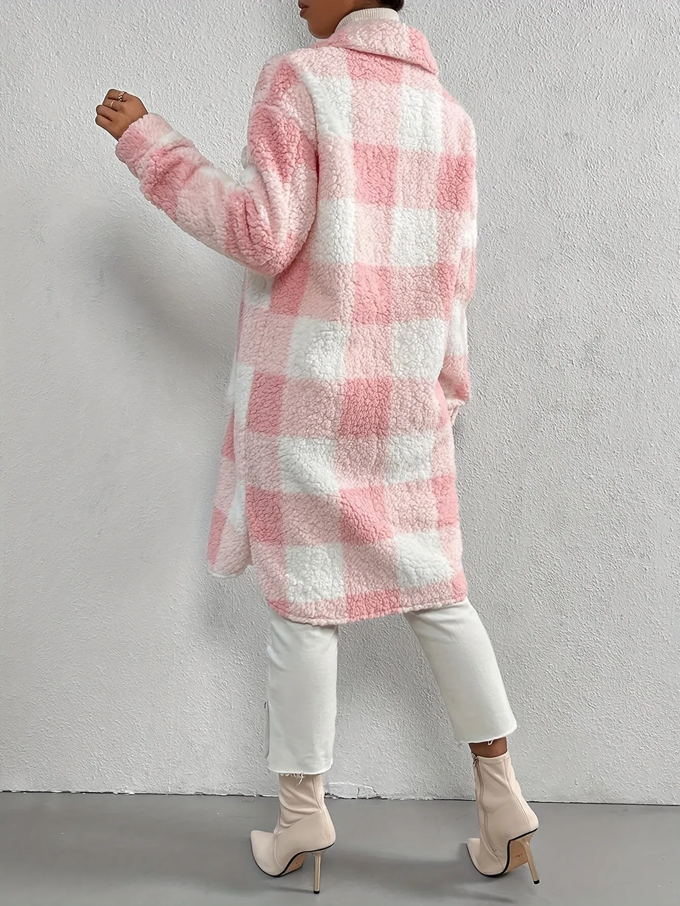 Maika | Women's Elegant Chic Checked Teddy Coat - Warm Stylish Winter Outerwear