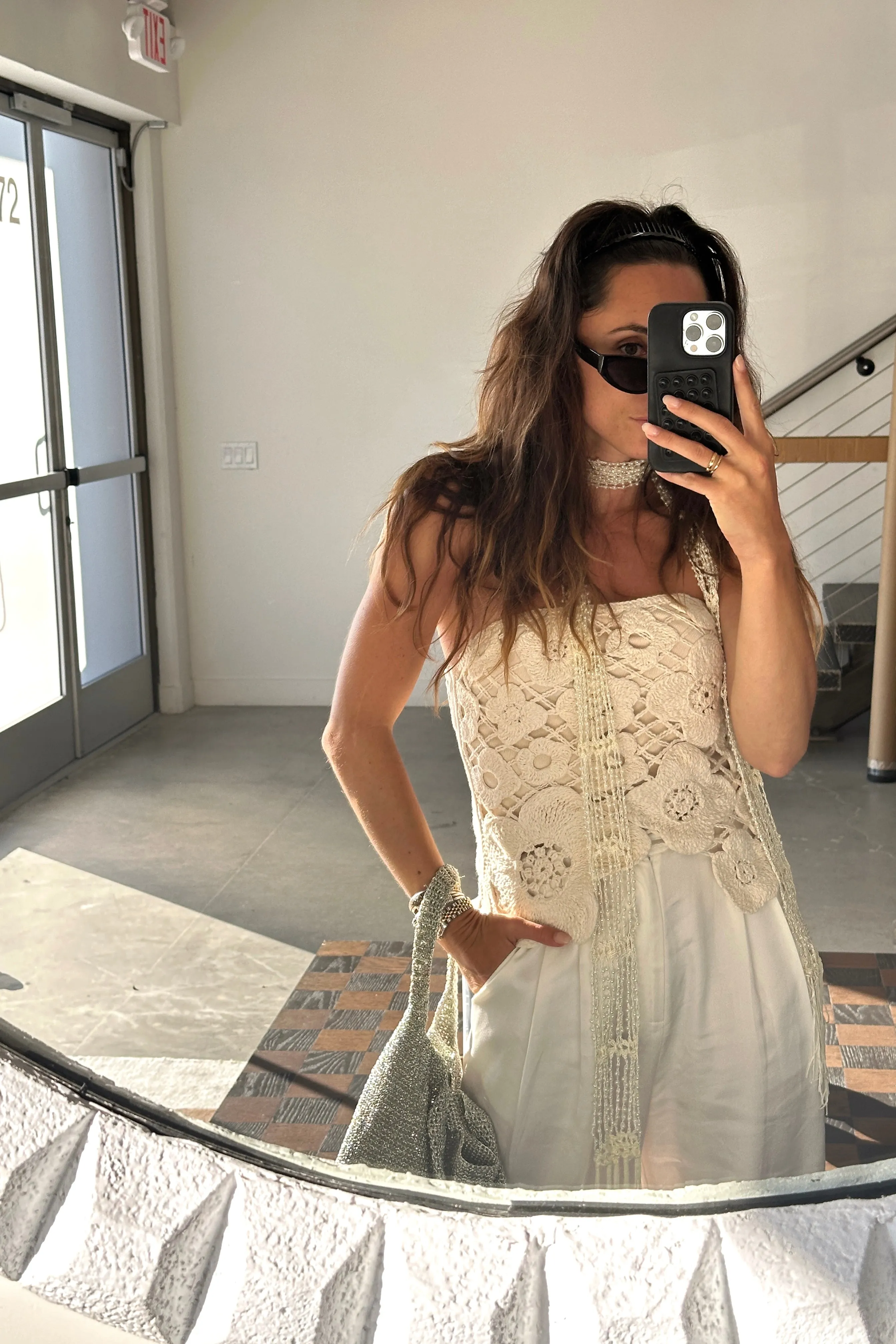 Marseille Ivory Strapless Crochet Top