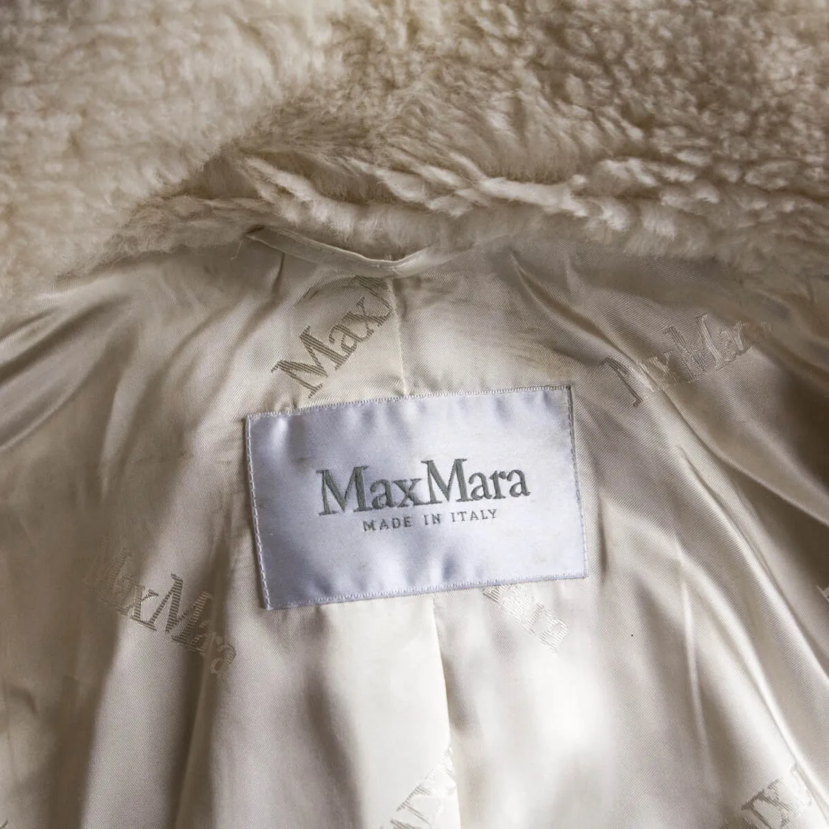 Max Mara White Alpaca Teddy Bear Icon Coat Size S | US 6