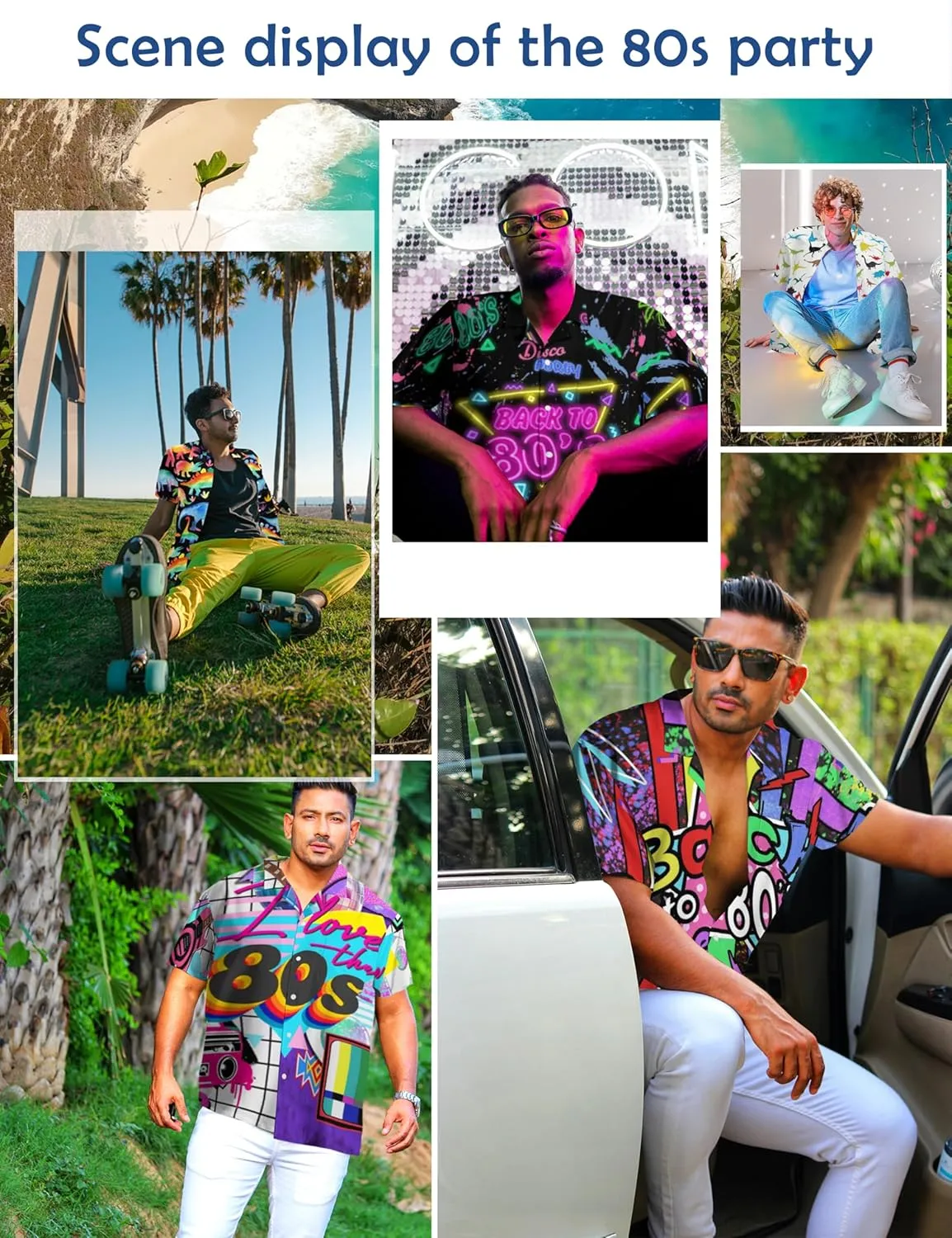 Men's Dinosaur Hawaiian Shirts Casual Button Up Short Sleeves Printed Shirt Party Outfit Funny Beach Costumes