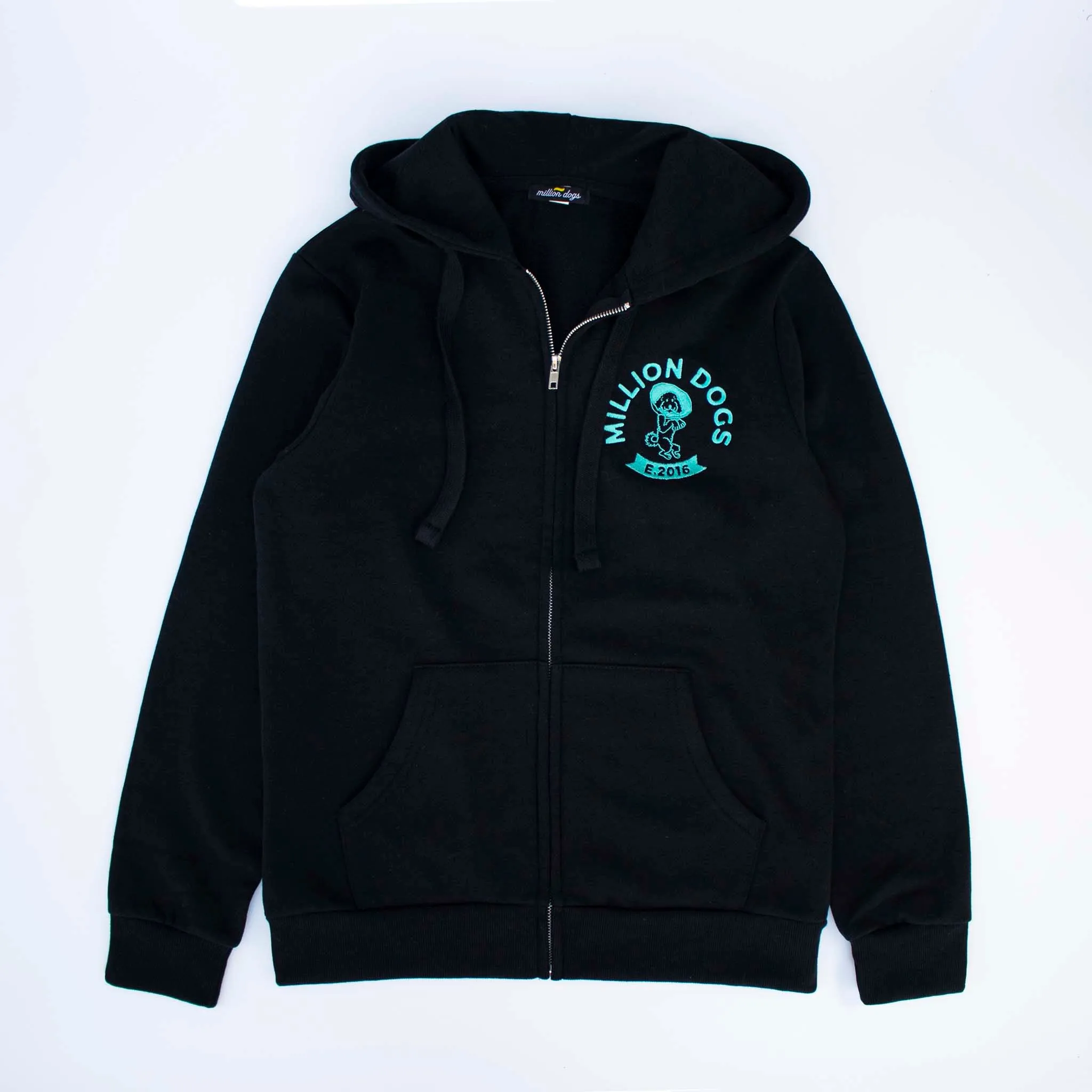 Men's Standard Fit Black Fleece Zip-Up Jacket