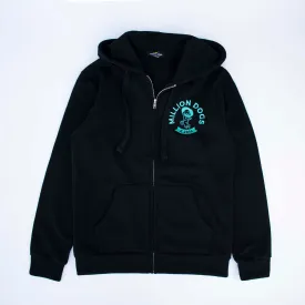 Men's Standard Fit Black Fleece Zip-Up Jacket