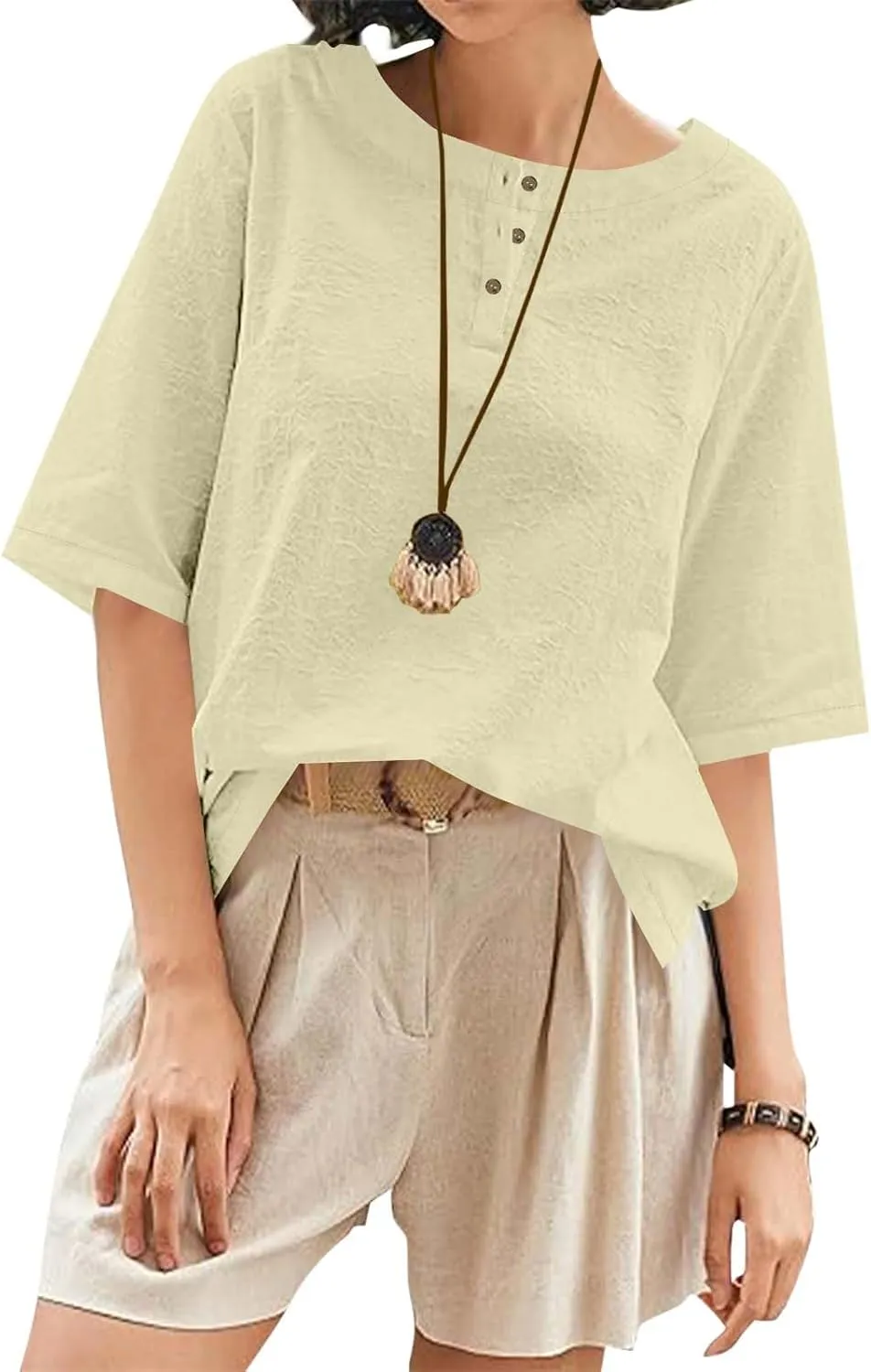 Mexican Embroidered Tops for Women Summer Cotton Linen Shirt Trendy Round Neck Tees Casual Short Sleeve Top