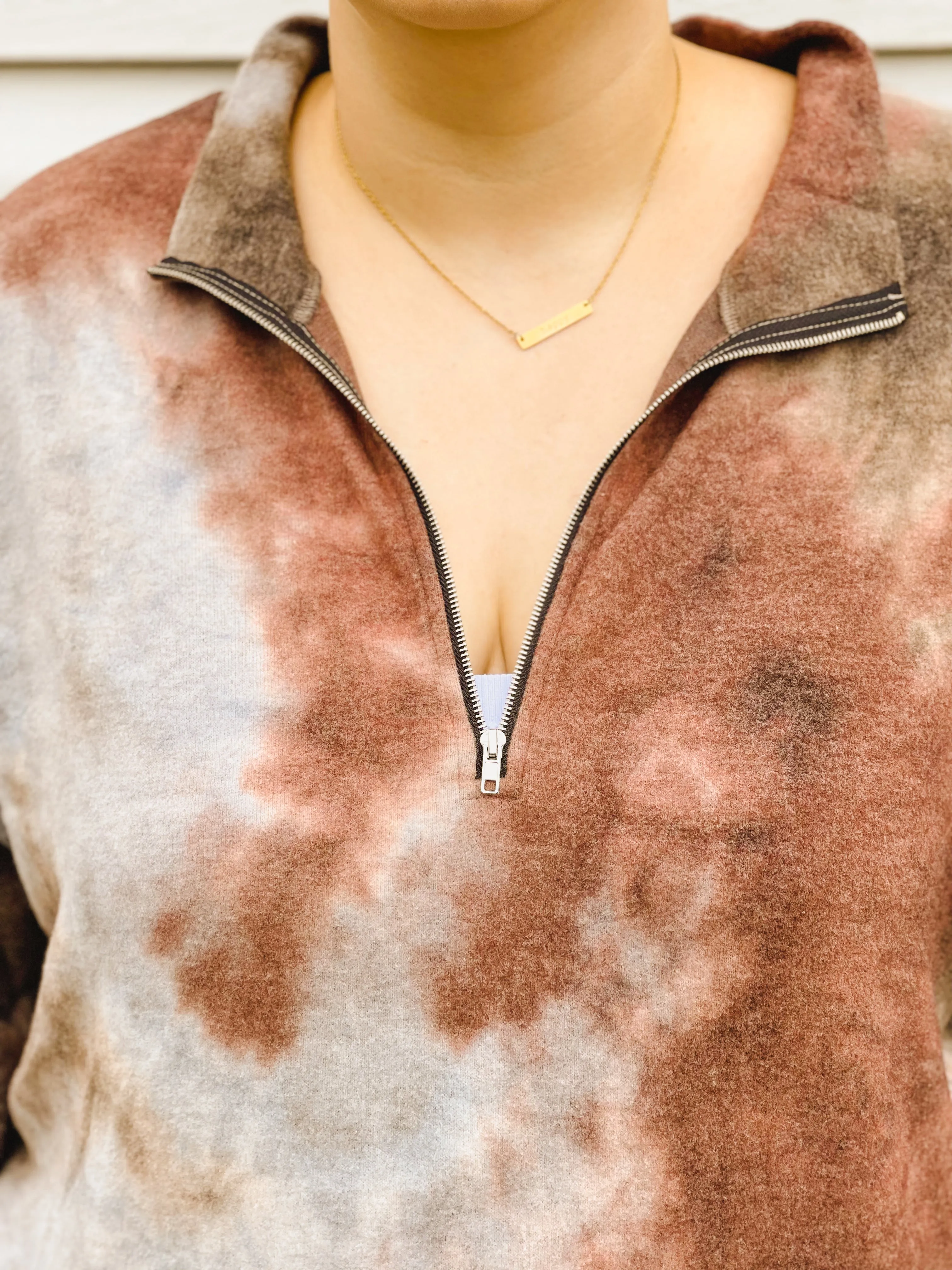 Moment in Time Tie-Dye Quarter Zip Pullover