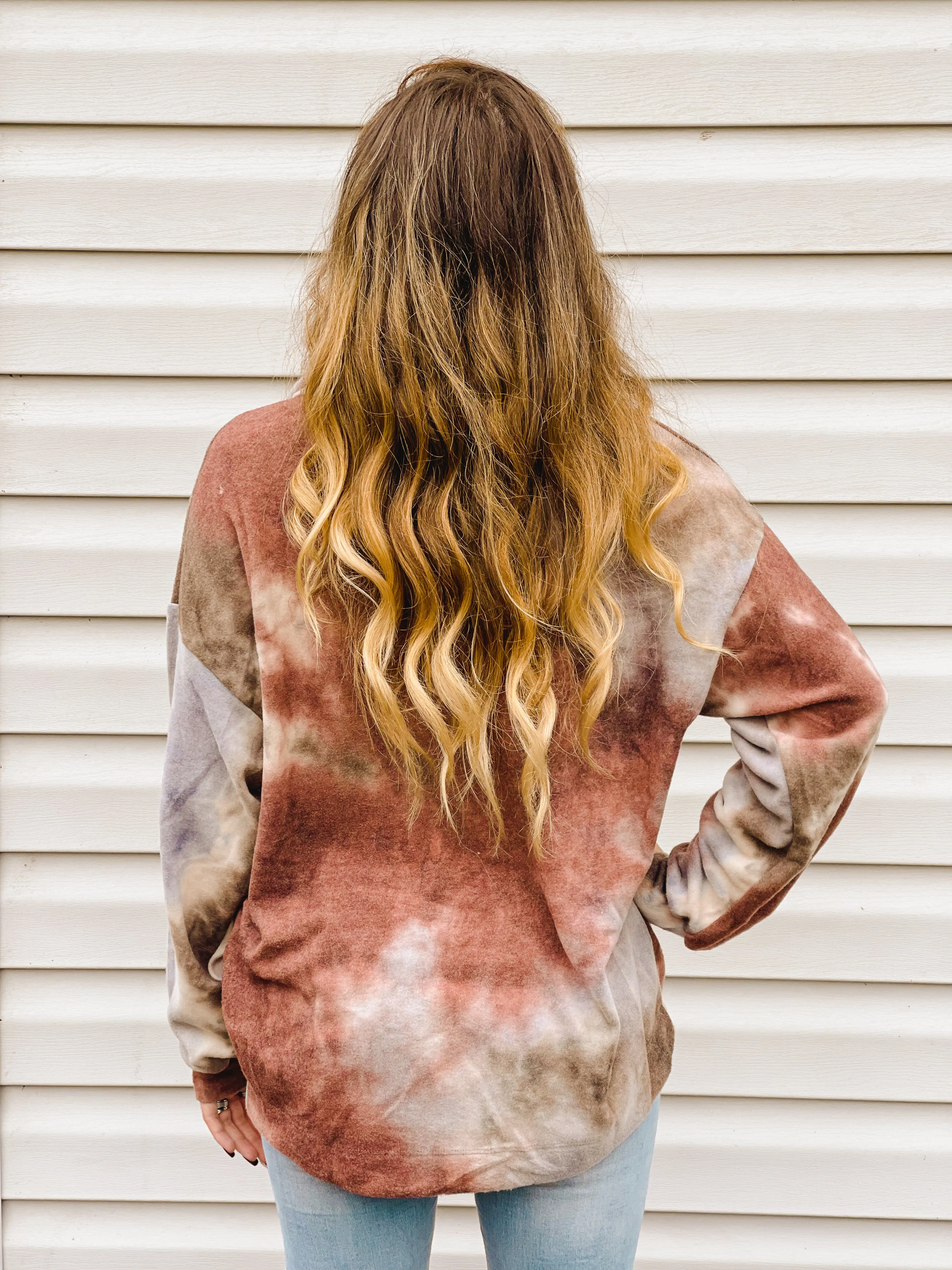 Moment in Time Tie-Dye Quarter Zip Pullover
