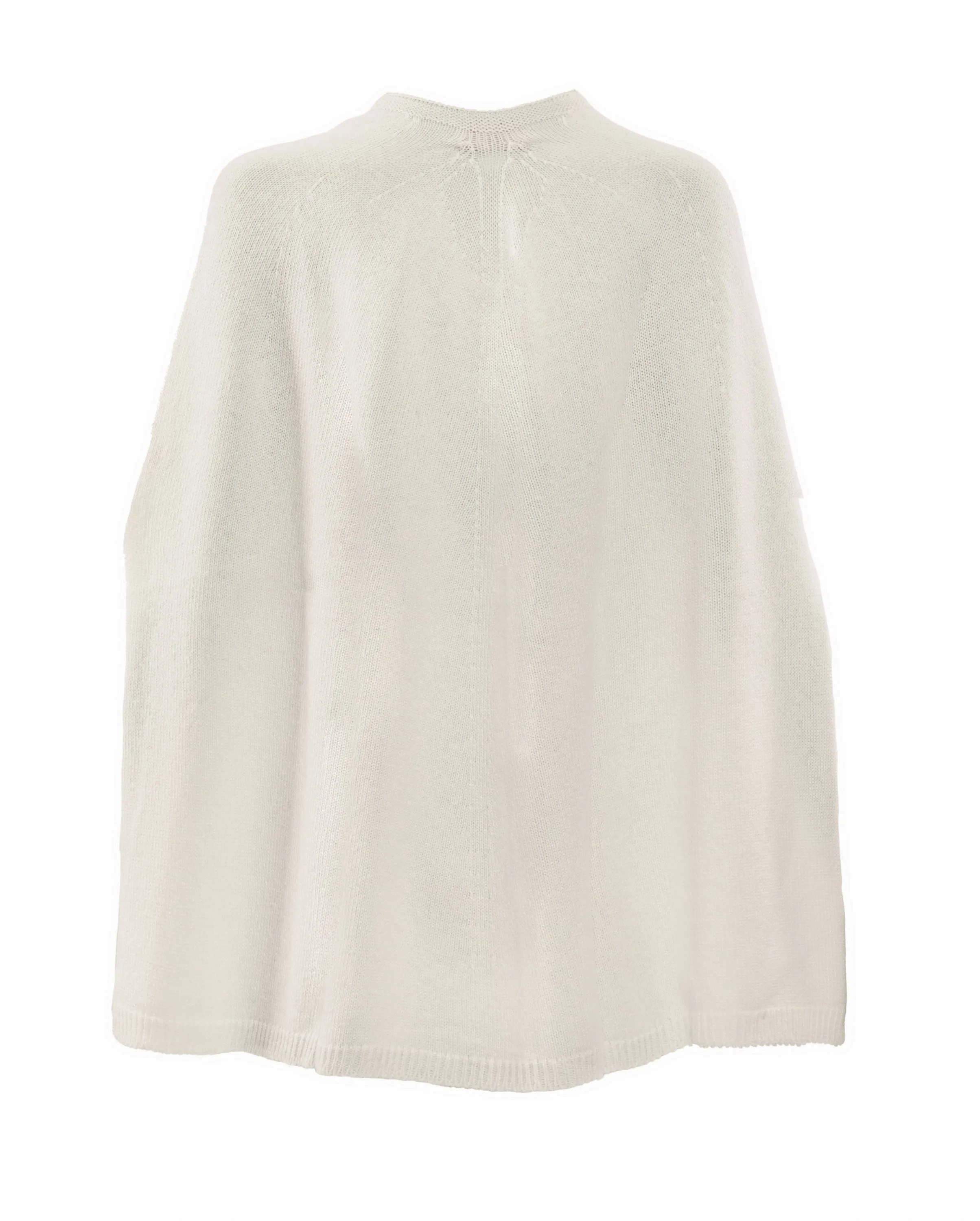 NEW FALL 24 - Women's Pure Cashmere Elegant Cable Knit Poncho Milk White