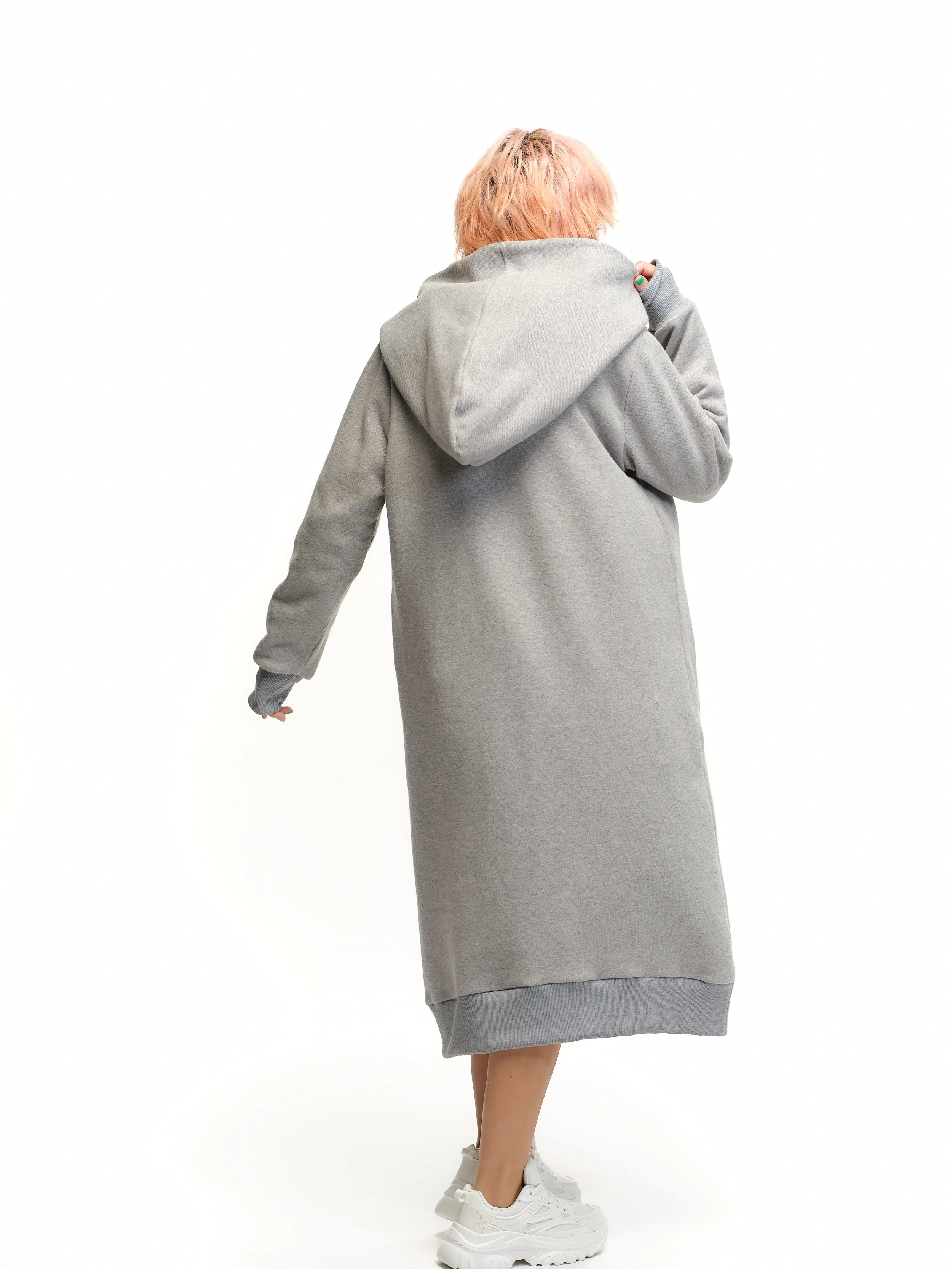 Oversized Grey Maxi Hoodie