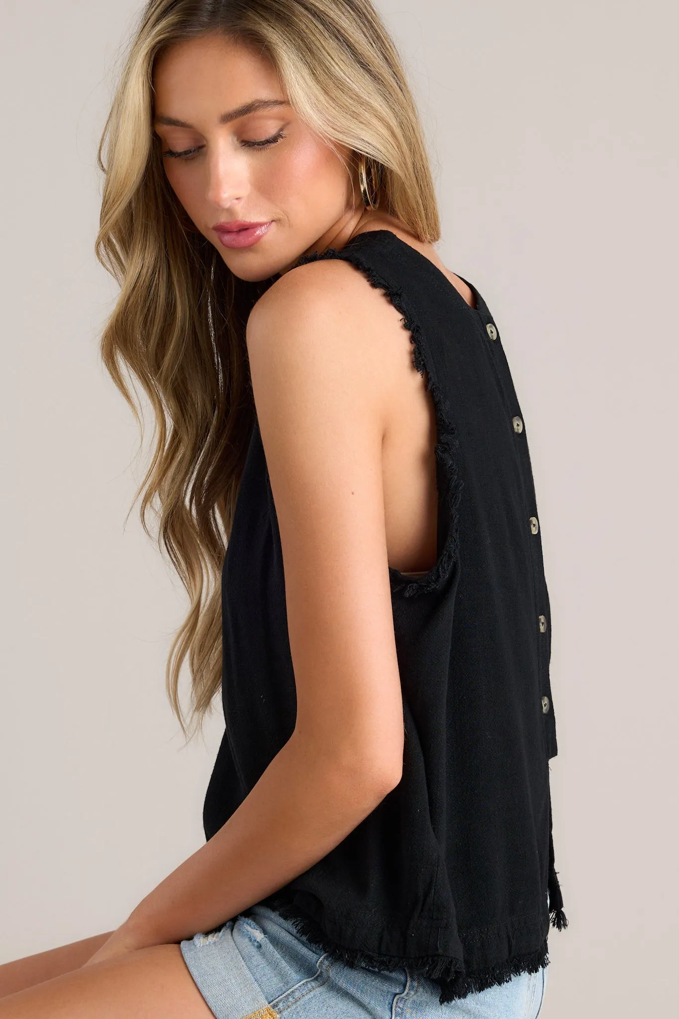 Pebble Pathway Black Tank Top