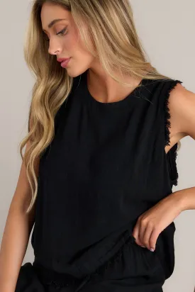 Pebble Pathway Black Tank Top