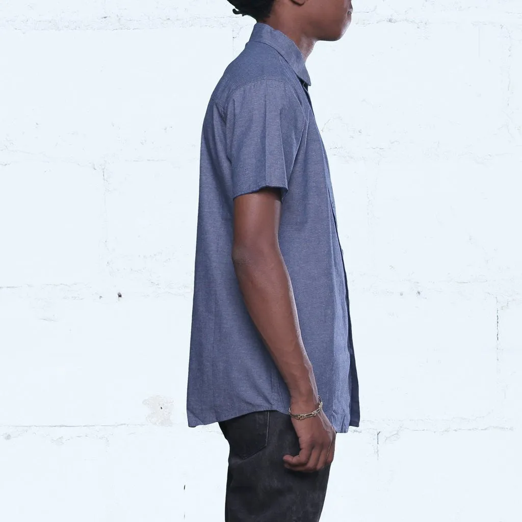Pelican Bay Chambray Button Up Shirt Navy