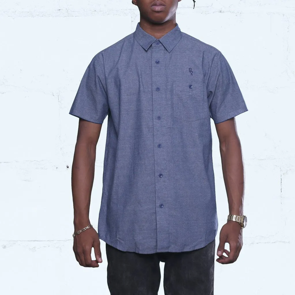 Pelican Bay Chambray Button Up Shirt Navy